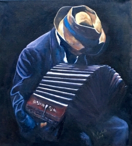 Tanguero Playing a Bandoneon